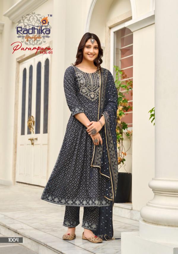 Radhika Parampara Vol 1 Rayon Kurti With Bottom Duoatta Collection